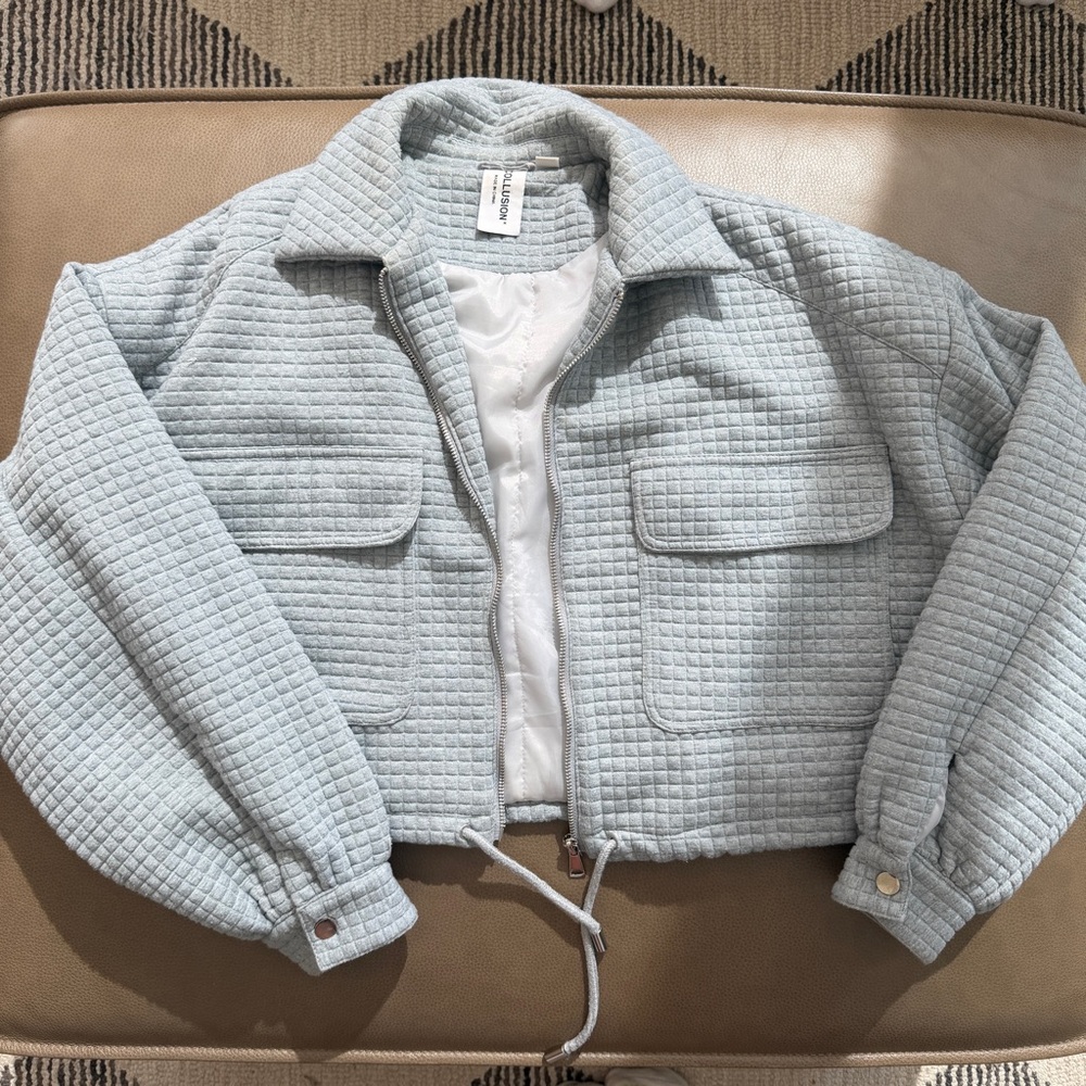 Gray Quilted Jacket - Size 4 / Small